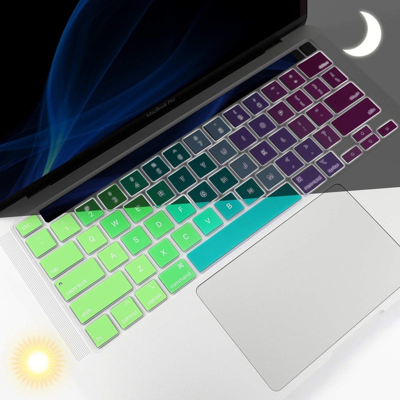 Allinside Keyboard Cover Skin for 2020 MacBook Pro 13 inch A2338 M1 A2251 A2289 and 2019 MacBook Pro 16 inch A2141 with Touch Bar & Touch ID, Rainbow - Image 3
